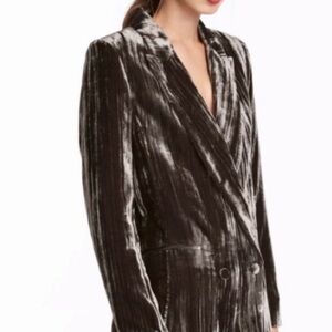 Grey velvet blazer